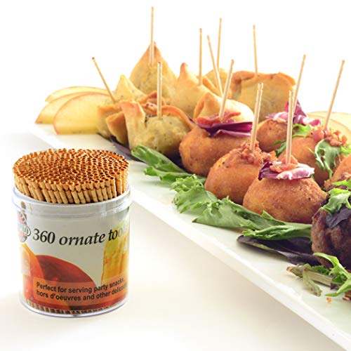 Norpro Ornate Wooden Toothpicks 360 Pieces with Clear Holder - Variation 1