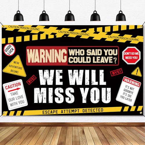 Ushinemi Farewell Party Banner - Funny Going Away Retirement Sign, 71x45in
