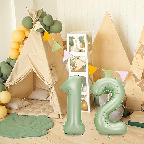 40 Inch Number 21 Olive Green Foil Balloon for Birthday Party Decorations