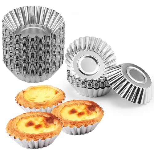 35Pcs Mini Tart Pans Egg Tart Mold Set - Non-Stick Aluminum Mini Pie Tins for Baking