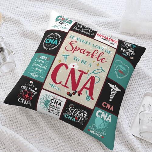 CNA Appreciation Throw Pillow Cover - 18x18 Polyester Gift