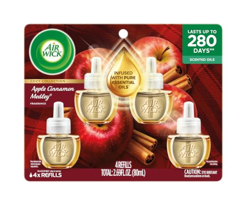 Air Wick Plug-In Scented Oil Refills, Apple Cinnamon Medley, 4 Pack