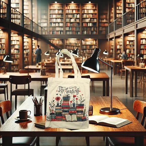 Canvas Tote Bag for Women - Book Lovers Gift - 14" x 15" (5.BookLay)