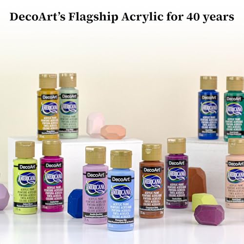 DecoArt Americana Acrylic Paint Set, Pastel Essentials, 9 Bottles (2 fl oz)