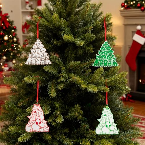 Dog Coffee Christmas Ornament - Dog Silhouette Holiday Tree Decoration - Variation of Dog-coffee