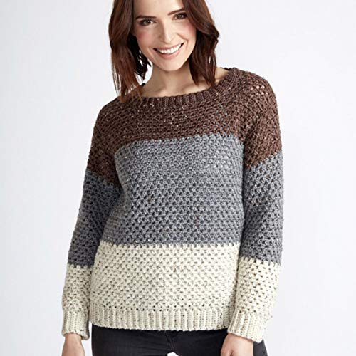 Caron Simply Soft Tweeds Yarn, Off White, 5 oz Worsted Weight Medium Gauge 4