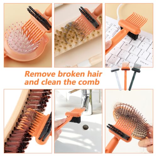 Gjinxi 2-in-1 Hair Brush Cleaning Tool 3-Pack Comb Cleaner