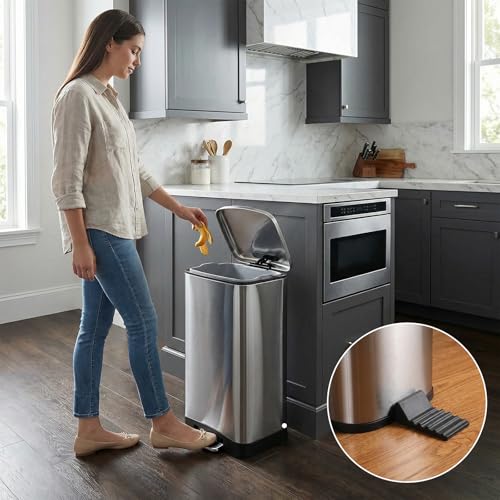 4 Pack Wall Protector Behind Trash Can Silicone Garbage Guard Black