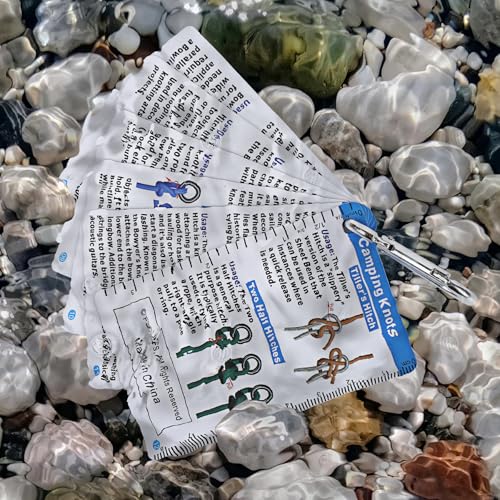 22 Rope Knots Camp Cards - Camping Supplies Waterproof Knot Tying kit,Camp Gear Knots Book Cards Pocket Camping Gift for Hikers and cub Scout to Knot Tying