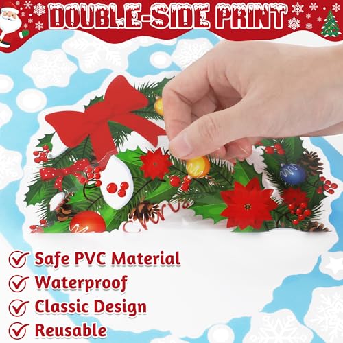 186PCS Christmas Window Clings - Festive PVC Stickers & Decals