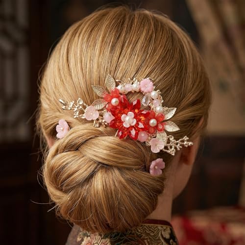 Bremorou 5-Piece Chinese Hair Stick Set with Tassel and Ear Clips