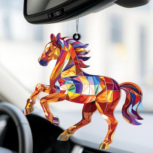 Horse Lover Acrylic Suncatcher Ornament for Women - Equestrian Holiday Decor with Story Card