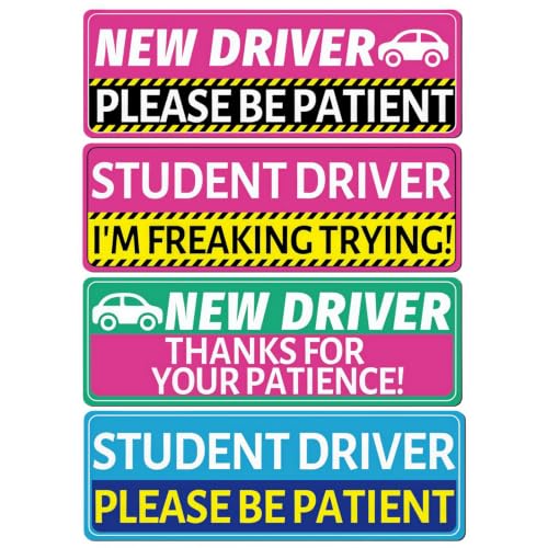 4PCS Student Driver Car Magnets - High Visibility Reflective Signs