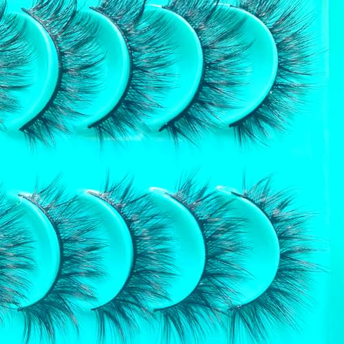 Sunniess Natural False Eyelashes Short 3D Wispy Handmade Strip Lashes