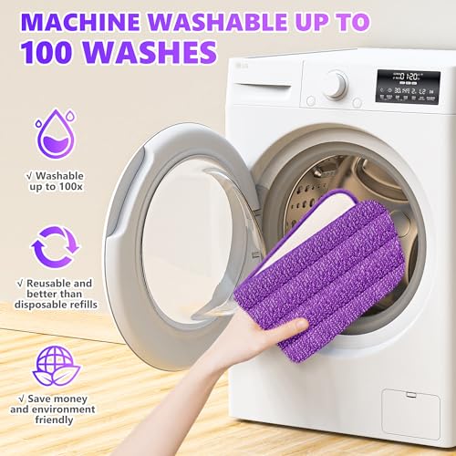 ILAVCOOL Reusable Mop Pads 6 Pack for Swiffer PowerMop - Purple