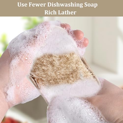 Eco-Friendly Bamboo Dish Sponges - 6 Pack for Kitchen Cleaning