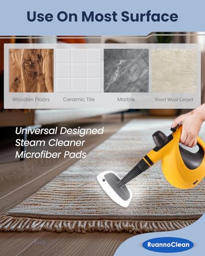 12 Pack Microfiber Steam Cleaner Pads for Handheld Steam Cleaners - White