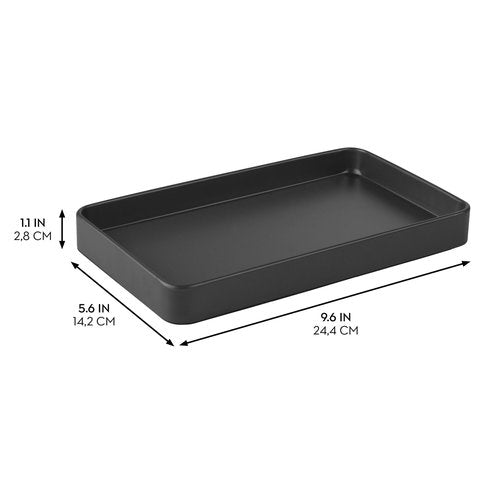 iDesign Steel Vanity Tray for Bathroom Organization and Storage - Matte Black