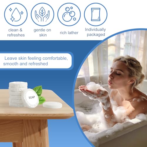 Travel Bar Soap Bulk 60-Pack Individually Wrapped Mini Hotel Soap 0.42 oz