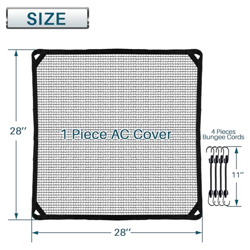 Coarbor 28"x28" Mesh AC Unit Cover - Durable 150GSM Vinyl Air Conditioner Top