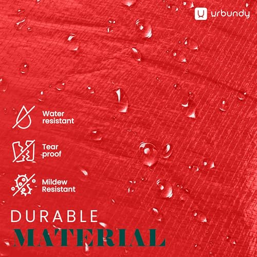URBUNDY Heavy Duty Christmas Tree Storage Bag for 7.5 Ft Trees - Red