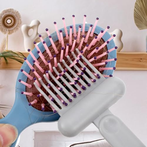 Qianyu 2-in-1 Hair Brush Cleaner Tool & Comb Remover (2-Pack, Grey)