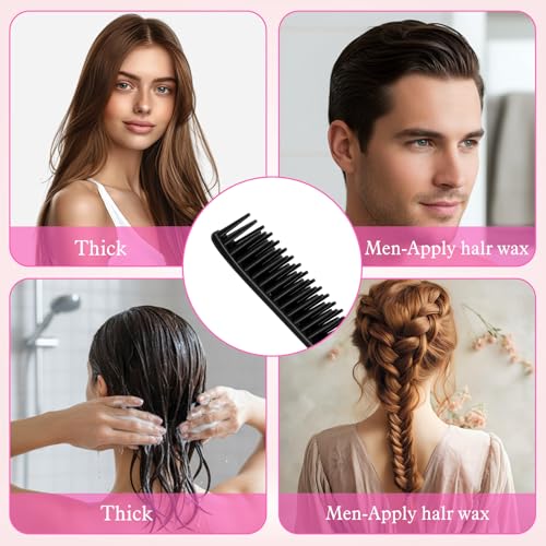 Macuezu 4-Piece 3-Row Curl Defining Comb and Teasing Brush Set