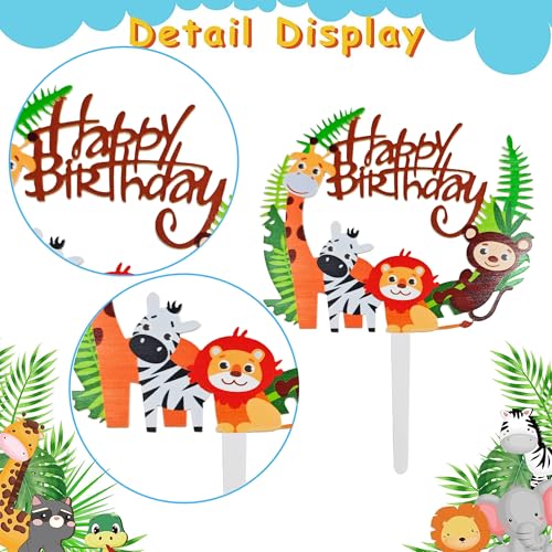 Jungle Animal Cake Topper - Wildlife Birthday Decoration