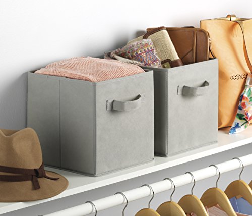 Whitmor Gray Collapsible Storage Cubes 10" x 10" x 10" (Set of 2)