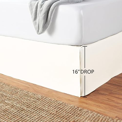 Amazon Basics Lightweight Pleated Bed Skirt - Full Off White