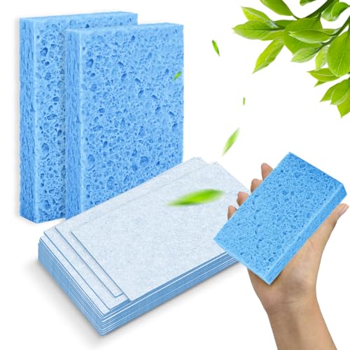Eco-Friendly Non-Scratch Scrub Sponges - 6 Pack for Dishes