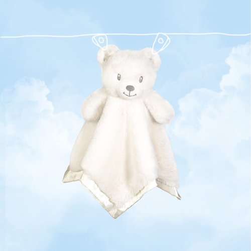 Bear Security Blanket - Soft Fluffy Baby Lovey Snuggle Toy | 16-Inch Unisex Gift for Newborns