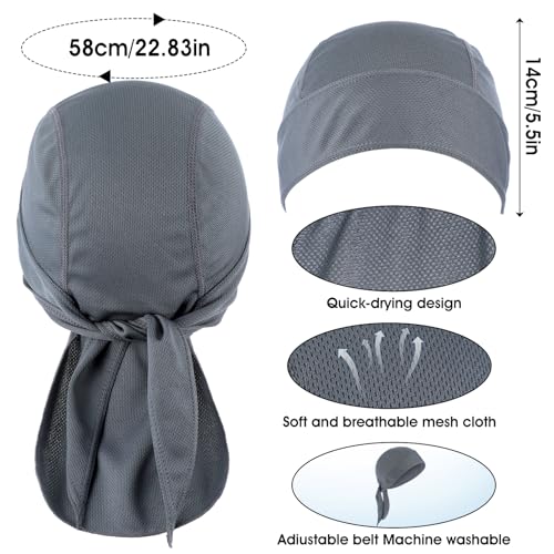 2Pcs Doo Rags for Men, Soft Head Wraps for Men, Cooling Helmet Liner Breathable Cooling Do Rag Beanie Cap Hat