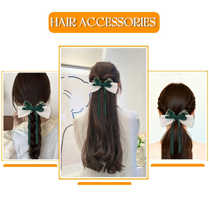 Christmas Plaid Hair Bow Clip Holiday Barrette for Women and Girls