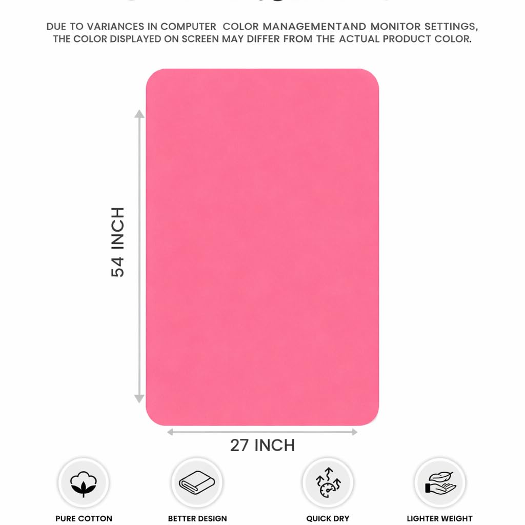 Bath Towels 27x54 – Pack of 4 | Soft & Quick-Dry | Highly Absorbent 100% Ring Spun Cotton Towels for Bathroom, Spa, Home & Hotel Use (Pink)