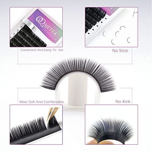 QDMEYEA Individual Eyelash Extensions 0.07 C Curl 14mm Silk Lashes