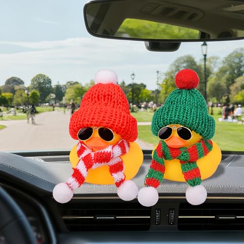 Cute Winter Duck Dashboard Ornament with Hat & Sunglasses