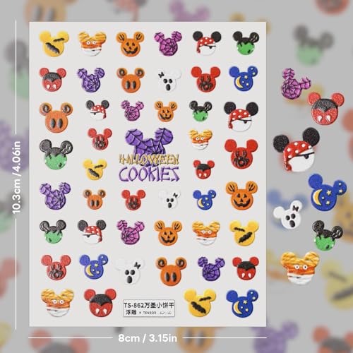 5D Embossed Halloween Nail Stickers Self-Adhesive Art Decals