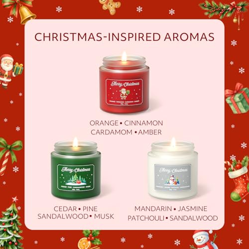 NORVENCE Christmas Scented Candle Set - Red & Green, 7 oz Each, Holiday Gift
