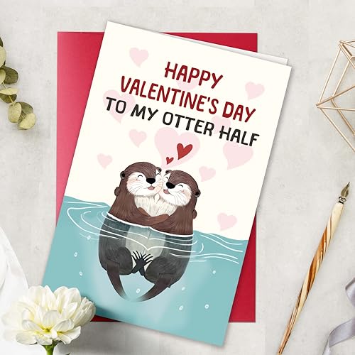 Cute Otter Valentine's Day Card - Romantic Gift for Couples