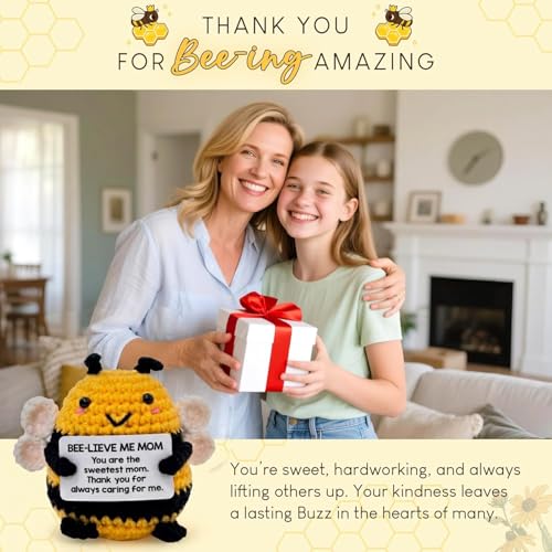 Bee-Lieve Me Mom Handmade Crochet Keepsake Ornament - Heartfelt Gift