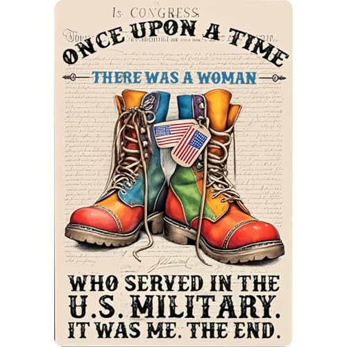 A Woman Who Was a Soldier Retro Metal Tin Sign - 8x12" Wall Art