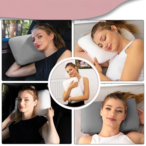 Alkamto Gray Travel Pillowcase Set - 2 Premium Zippered Covers 15.7x9.8