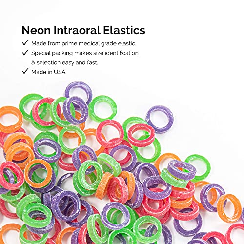 JMU Orthodontic Elastics 1/4 Inch Heavy 500 Pack Dental Rubber Bands