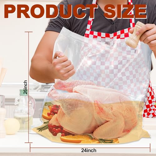 Daarcin Extra Large Turkey Brine Bags 26x24in 35lb Food Grade Saline Bags (3 Pack)