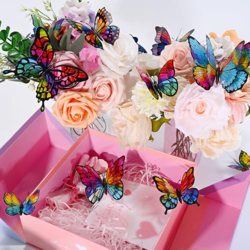 SAOROPEB 3D Butterfly Wall Decor - 24 Pcs Magnetic Decorations