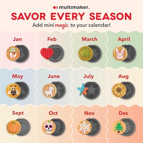 Dash MultiMaker® Mini Waffle Plate Set - Sunflower & Bee Design, Nonstick, 4-Inch, Two-Pack (Replacement Plates for Waffle Maker Not Included)