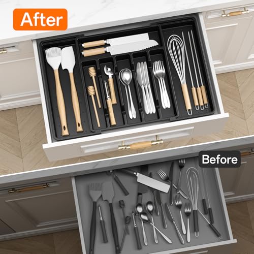 RoomHacks Expandable Silverware Organizer, Adjustable Kitchen Drawer Tray
