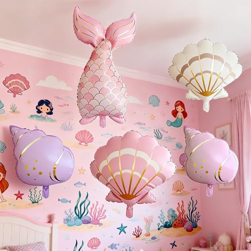 Purple Conch Mermaid Balloon - Fun Party Decoration