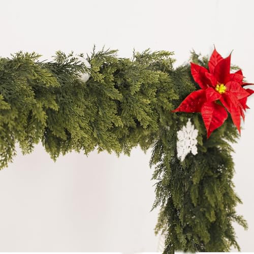 6ft Christmas Cedar Garland - Artificial Realistic Green Holiday Decor